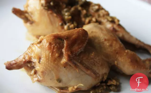Quaglia cotta con Senape e capperi