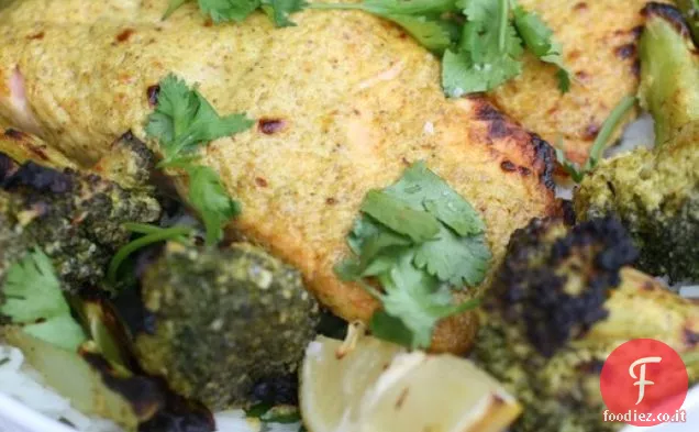 Salmone e verdure carbonizzati alla Tandoori