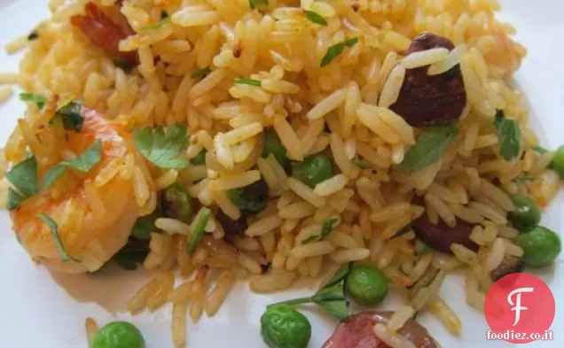 Gamberetti e Chorizo Paella pigra