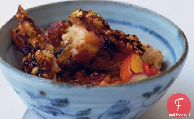 Pancia di maiale croccante di Nigel Slater, salsa di pesca dolce