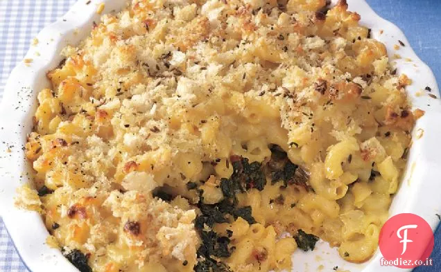Doppio-olandese Mac e formaggio con bietole