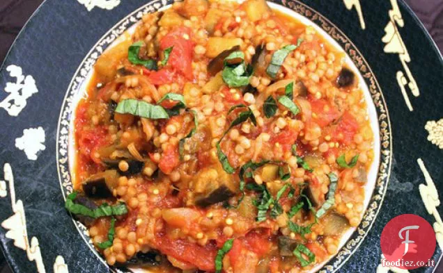 Salsa di melanzane e pomodoro con Couscous israeliano