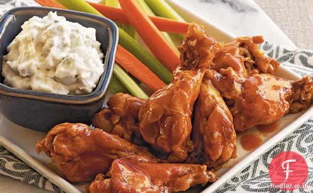 Drummettes alla bufala con salsa di formaggio blu