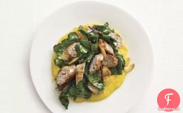 Salsiccia e Bietole Saltate con Polenta
