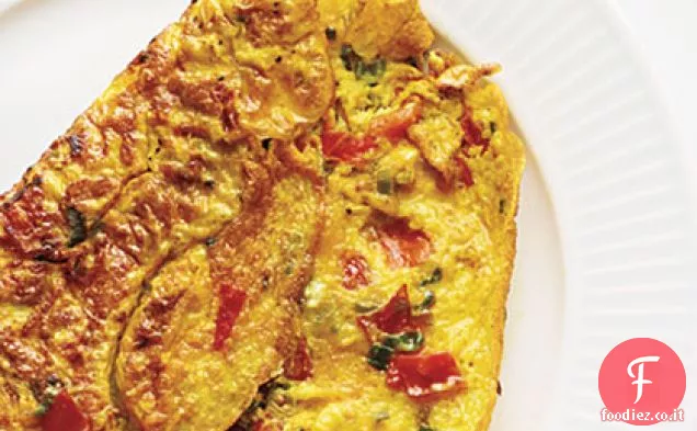 Frittata con curcuma, pomodoro e cipolle