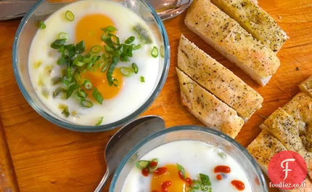 Uova croccanti con Focaccia