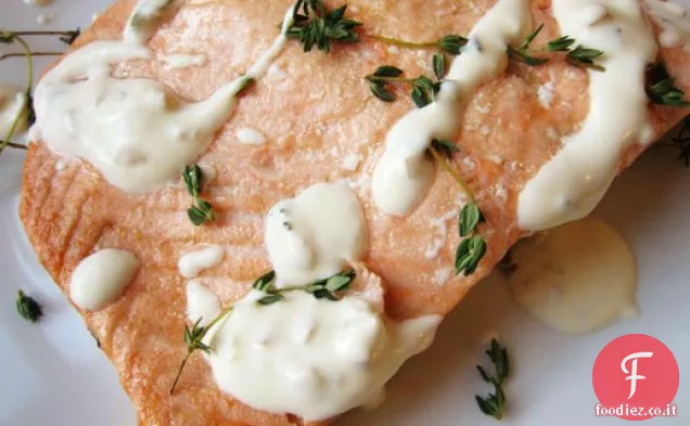 Salmone al Timo e Crème Fraîche al Limone