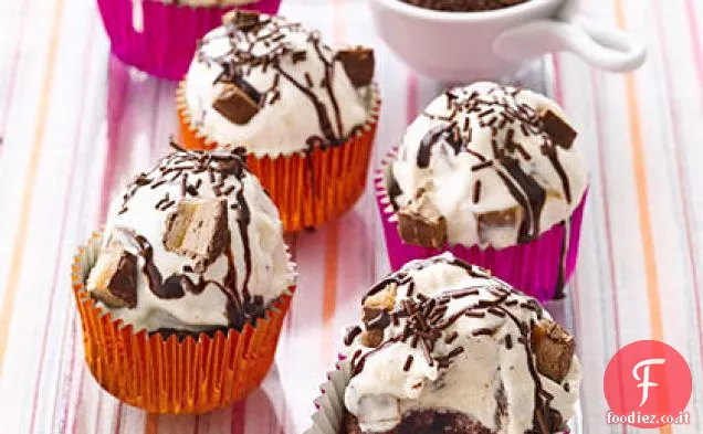 Cupcakes gelato al cioccolato e caramello
