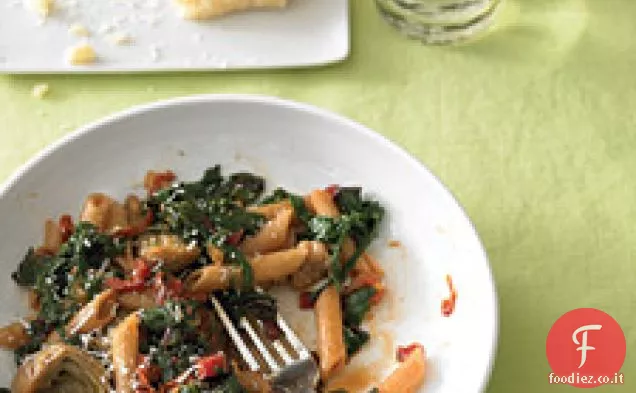 Penne Integrali con Salsiccia, Bietole e Cuori di Carciofo