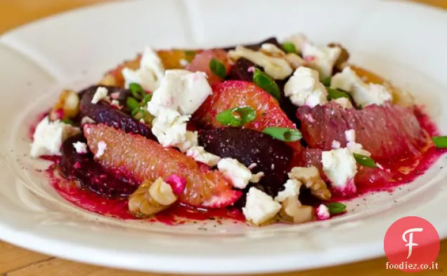 Barbabietole arrosto con agrumi, Feta e noci