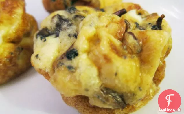 Muffin di funghi selvatici e tartufo-Omelette di latta