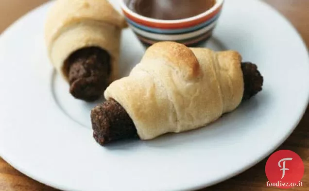 Veggie suinetti in coperte con salsa di immersione