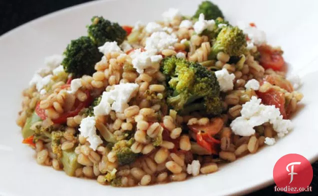 Padella Orzo con Broccoli, Feta e pomodori