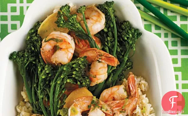 Gamberi saltati con Broccolini