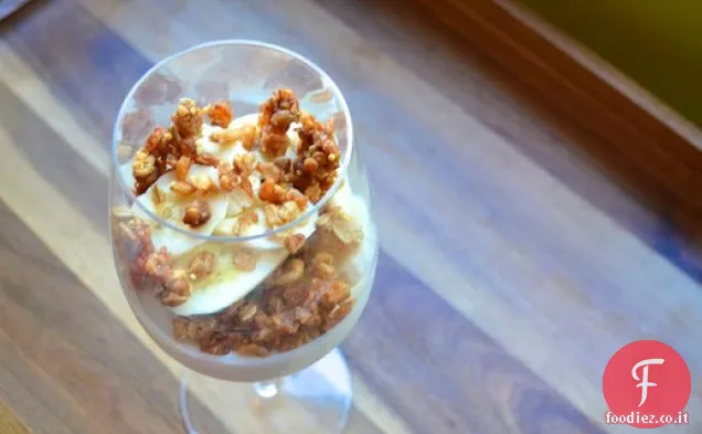 Panna Cotta allo Yogurt Greco con Streusel di Muesli