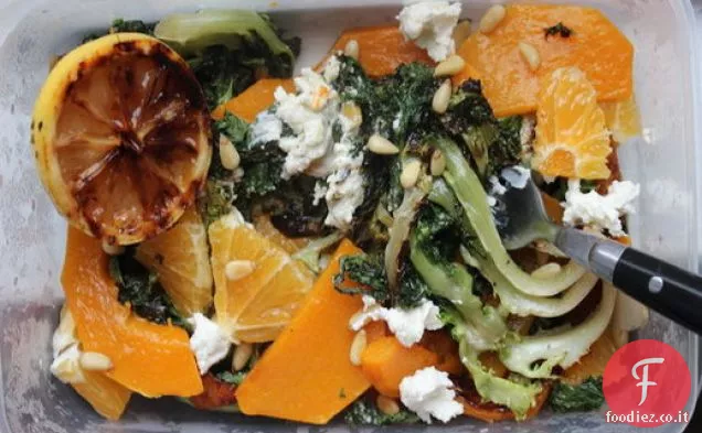 Insalata di Scarola alla griglia con agrumi, zucca e ricotta