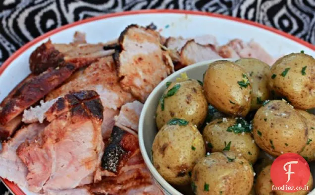 Prosciutto cotto speziato con patate al prezzemolo