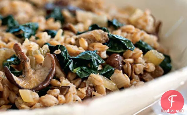 Farro con Funghi Porcini Arrostiti e Cavolo Nero