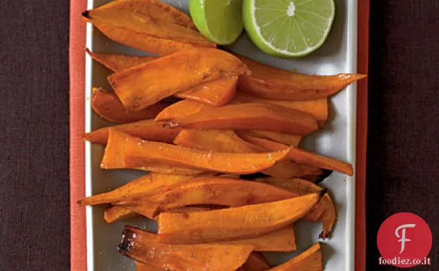 Chipotle-Lance di patate dolci glassate con lime