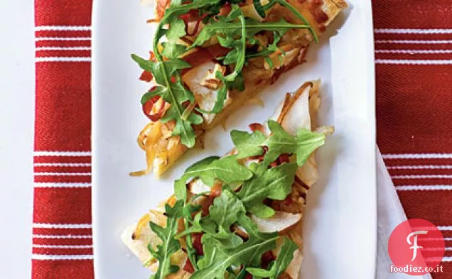 Pizza con Pere e Prosciutto