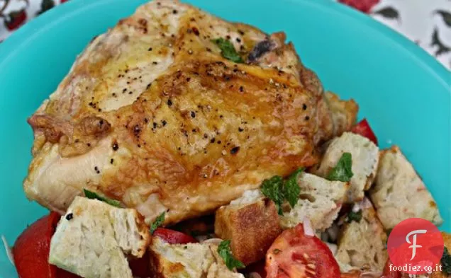 Pollo Arrosto con Pomodoro-Menta Panzanella