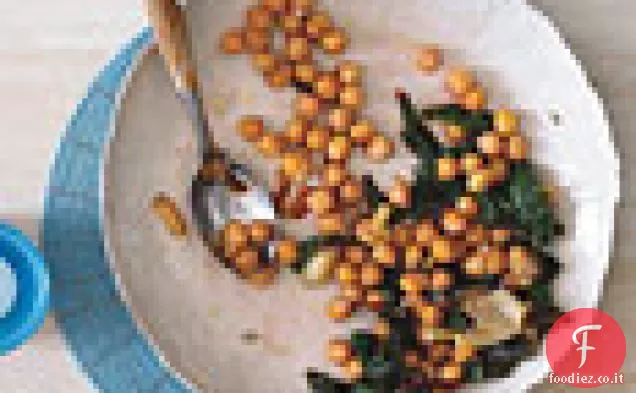Ceci arrostiti e Aglio con bietole