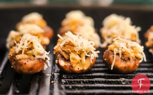 Granchio alla griglia e Funghi Ripieni di Fontina