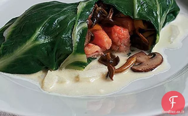 Salmone avvolto in bietole