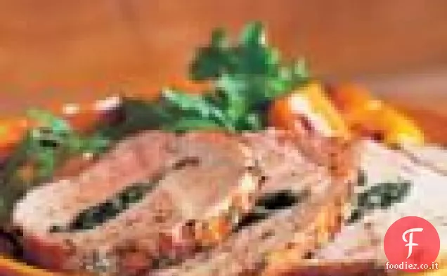 Lonza di maiale ripiena di verdure e aglio