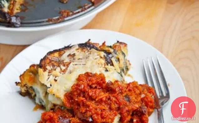 Tortino di melanzane in salsa di Kalamata Olive Marinara