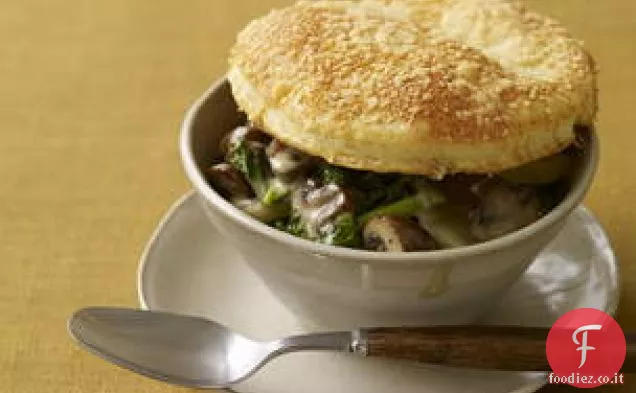 Funghi non-potpies con crosta di formaggio parmigiano