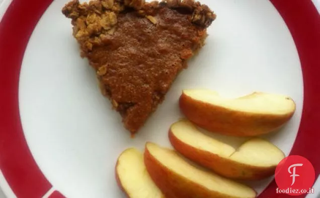 Torta di burro di mele con farina d'avena crosta di noci pecan