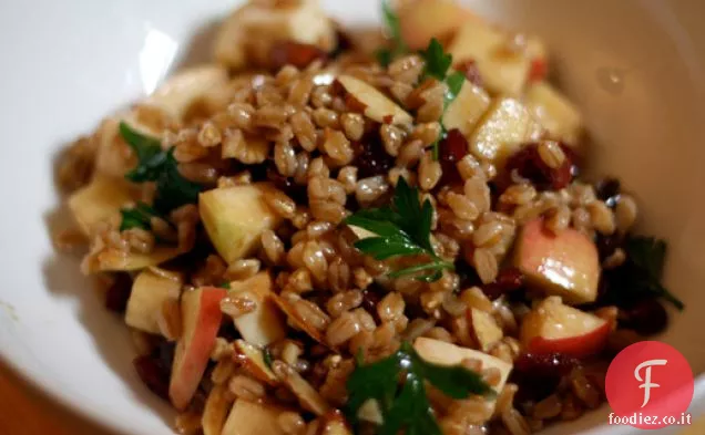 Cena stasera: Insalata di Farro di mele, mandorle e mozzarella affumicata