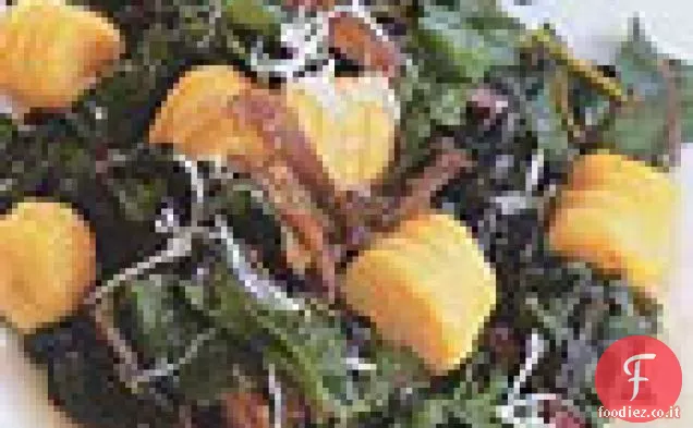 Gnocchi di Zucca con Confit d'anatra e Bietola