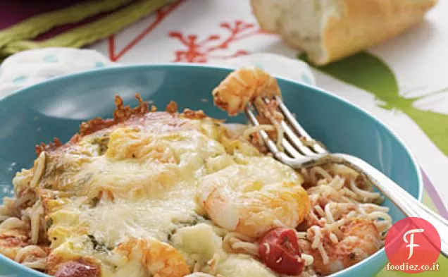 Casseruola di gamberi e feta