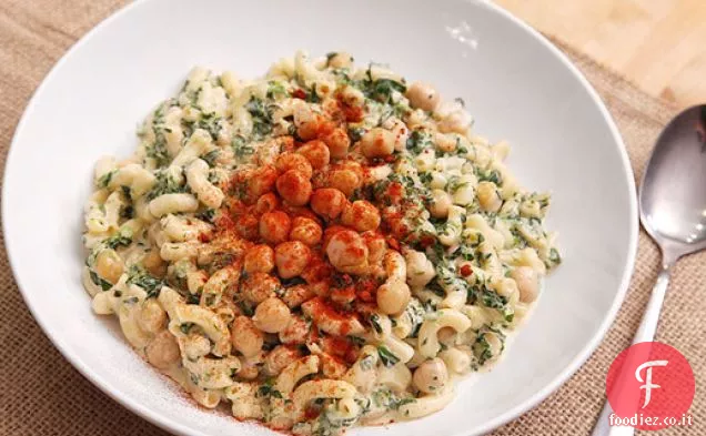 Maccheroni e Formaggio con ceci e Spinaci