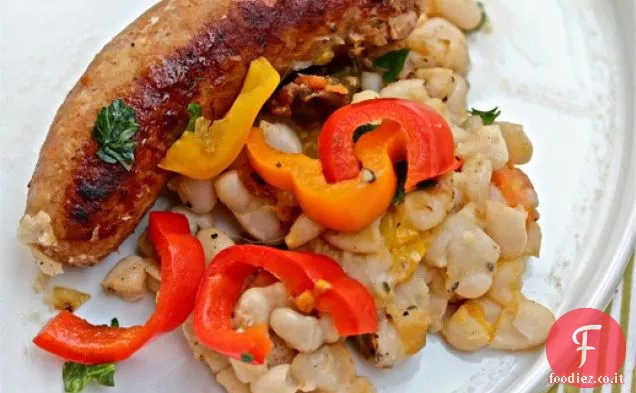 Salsiccia Italiana con Fagioli Cannellini e Peperoni sottaceto