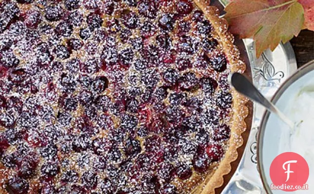 Crostata di zucchero di canna e mirtilli rossi