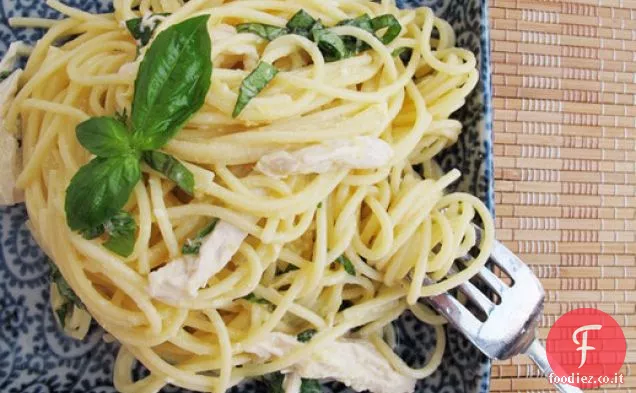 Spaghetti al Limone con Pollo in camicia