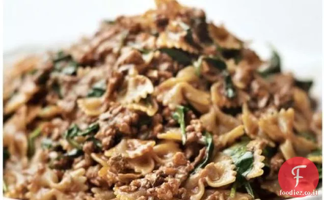Cuocere il Libro: Farfalle Abruzzese con Vitello, Porcini e Spinaci