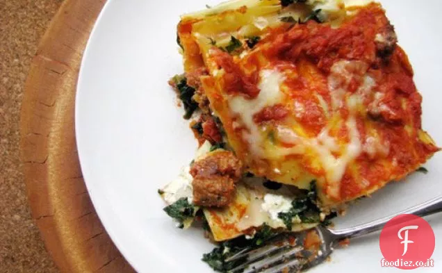 Cena della domenica: Lasagne di spinaci e salsiccia