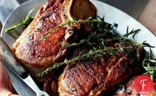 Costolette di maiale di Max e Eli Sussman con chutney di mele