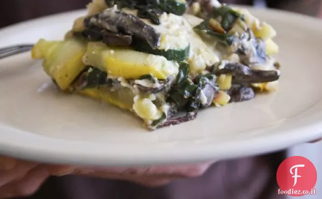 Lasagne di verdure con formaggio anacardio