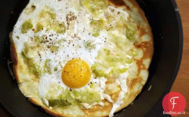 Mangia per otto dollari: Crepes all'olio d'oliva con porri e uova