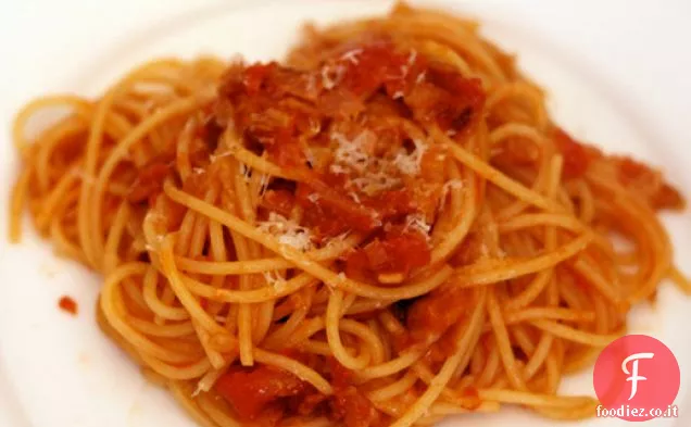 Cena Stasera: Pasta con Cipolla, Pancetta e Pomodoro (Pasta All'Amatriciana)