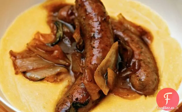 Cena stasera: salsicce brasate di sidro con salvia