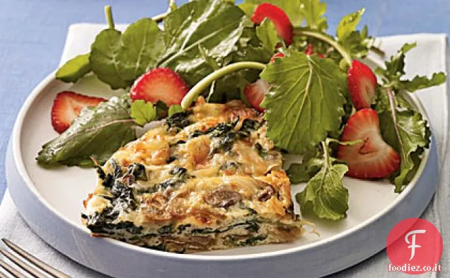 Frittata di funghi e spinaci con Gouda affumicata