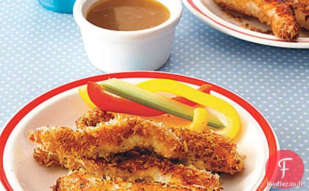 Strisce di pollo croccanti con senape al miele