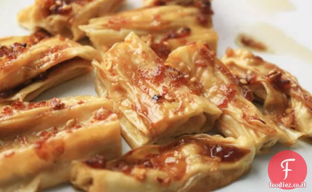 Bastoncini di Beancurd alla griglia con salsa di soia, zenzero e miele