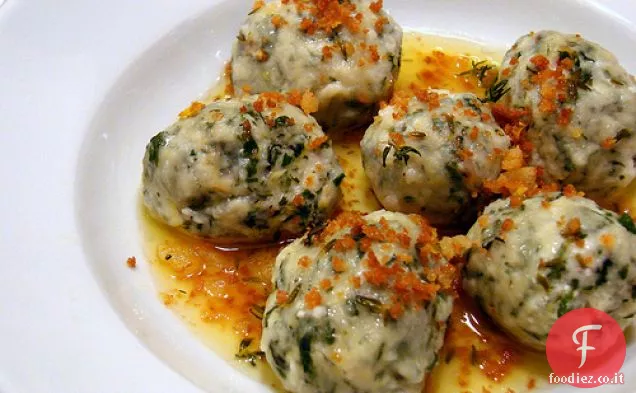 Gnudi Con Burro al Limone e timo E Pangrattato